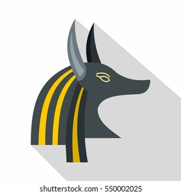 Anubis head icon. Flat illustration of Anubis head vector icon for web isolated on white background
