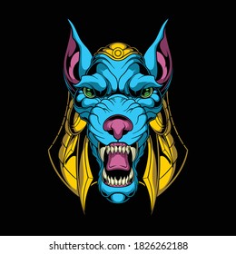 anubis head illustration for commercial use
