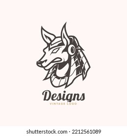 anubis head logo inspiration. anubis character vector logo.