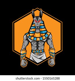anubis head mascot logo design