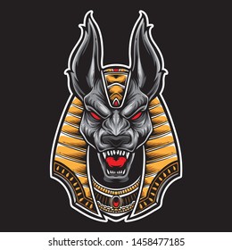 Anubis Head Scream Vector Logo