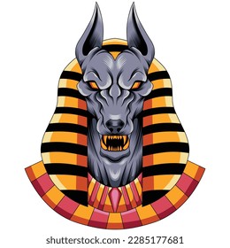 anubis head vector illustration in detailed style