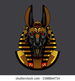 anubis head vector illustration and tshirt design