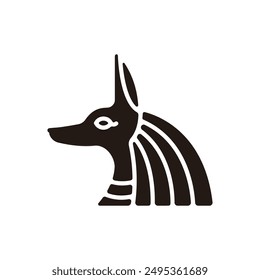 Anubis-Symbol. Flache Silhouettenversion.