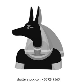 Anubis icon in monochrome style isolated on white background. Ancient Egypt symbol stock vector illustration.