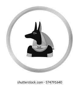 Anubis icon in monochrome style isolated on white background. Ancient Egypt symbol stock vector illustration.