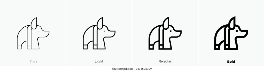 anubis icon. Thin, Light Regular And Bold style design isolated on white background