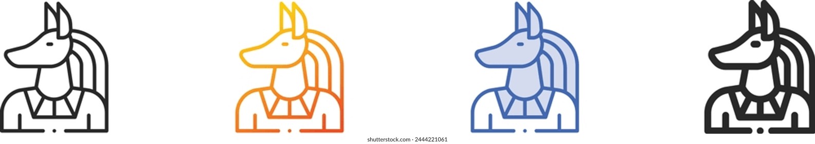 anubis icon.Thin Linear, Gradient, Blue Stroke and bold Style Design Isolated On White Background