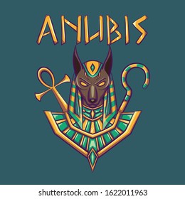 anubis illustration for e-Sport logo, print t-shirt and poster