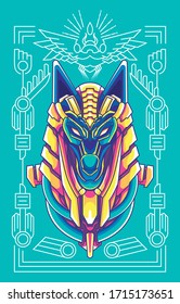 anubis illustration with a fresh blend of colors