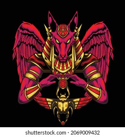 Anubis illustration with premium quality stock vector