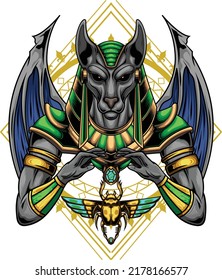 Anubis illustration with premium quality stock vector