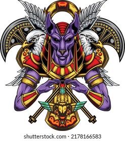 Anubis illustration with premium quality stock vector
