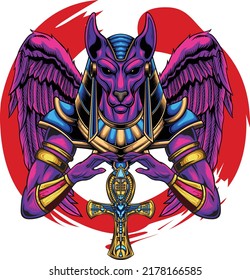 Anubis illustration with premium quality stock vector