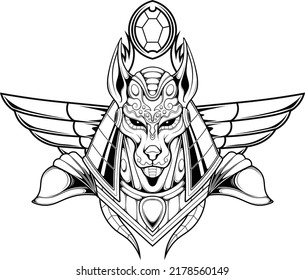 Anubis illustration with premium quality stock vector