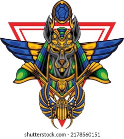 Anubis illustration with premium quality stock vector