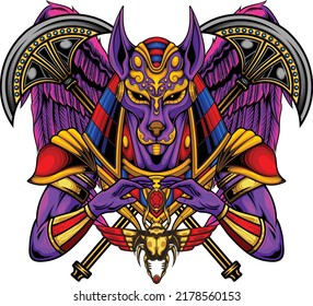 Anubis illustration with premium quality stock vector