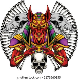 Anubis illustration with premium quality stock vector