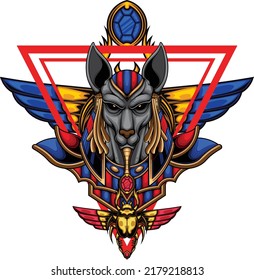 Anubis illustration with premium quality stock vector
