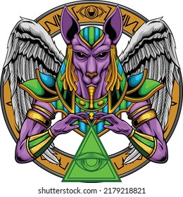 Anubis illustration with premium quality stock vector