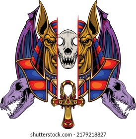 Anubis illustration with premium quality stock vector