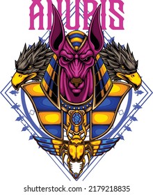 Anubis illustration with premium quality stock vector
