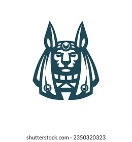 anubis line logo design vector