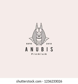anubis logo vector hipster retro vintage label illustration