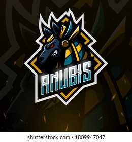 Anubis mascot esport logo design