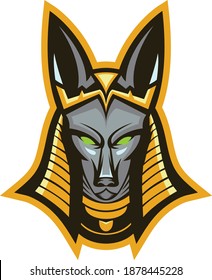 Anubis mascot esport logo design.