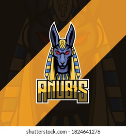 Anubis mascot gaming logo esports design vector with modern illustration concept style for badge, emblem and t shirt printing. Angry Anubis illustration for sport and e-sport team