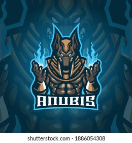 anubis mascot logo design vector with concept style for badge, emblem and tshirt printing.