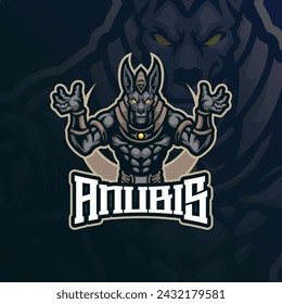 Anubis mascot logo design vector with modern illustration concept style for badge, emblem and t shirt printing. Angry anubis illustration for sport and esport team.