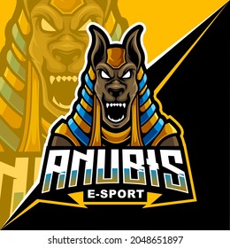 anubis mascot for sports and esports logo vector illustration