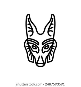 Anubis Mask Outline Icon, Vector illustration