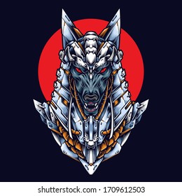 anubis mecha vector logo illustration