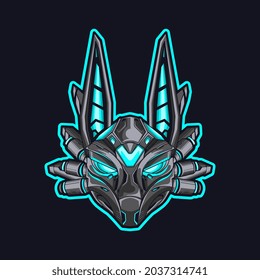 ILUSTRACIÓN DE DISEÑO ORIGINAL ANUBIS ROBO HEAD MASCOT