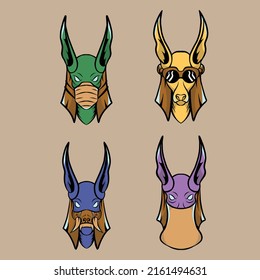 anubis set vector illustration that is specifically made for the needs of branding stickers and so on