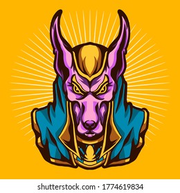 anubis vector illustration design isolated on yellow background