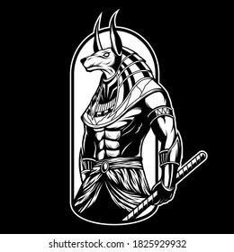 anubis vector illustration, detailed and cool for printing