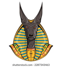 Anubis. Ilustración vectorial de un chacal. El Antiguo Dios Egipcio de la Muerte. Mitología de Egipto