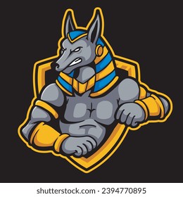 anubis vector mascot logo design with modern illustration concept