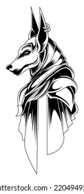 Anubis vector, silhouette vector, isolated illustration abstract pattern on white background