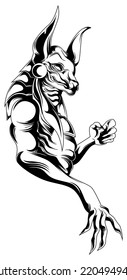 Vector anubis, vector de silueta, patrón abstracto de ilustración aislada sobre fondo blanco