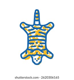 vetor de esboço de ícone de doodle de quarto de criança de tapete anumal. sinal de quarto de criança de tapete anumal. ilustração de símbolo isolado