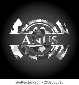 Anus en textura gris camuflada 