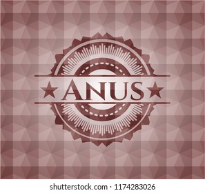 Anus red seamless emblem with geometric pattern.