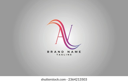 ANV, AVN, NAV, NVA, VNA, VAN, AN, NA, Abstraktes Anfangsalphabet mit Monogramm-Buchstaben Logo-Design