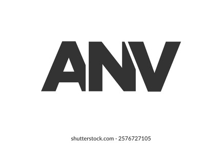 ANV logo design template with strong and modern bold text. Initial based vector logotype featuring simple and minimal typography. Trendy company identity ideal for businesses brand presence.