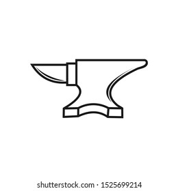 anvil blacksmith crafting vector logo design template on white